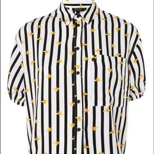 Topshop Striped Bumble Bee Top Size 6